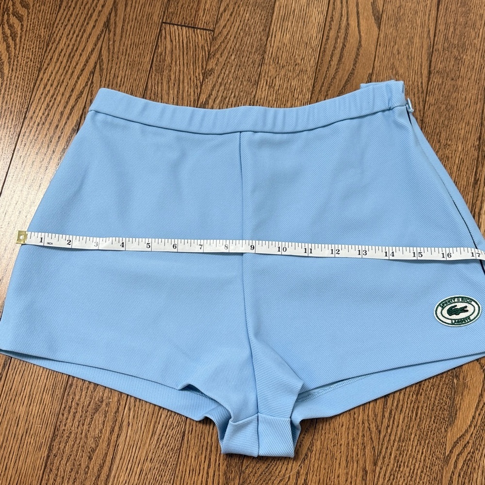 Sporty&Rich x Lacoste Light Blue Women's Athletic Shorts - Picture 9 of 10